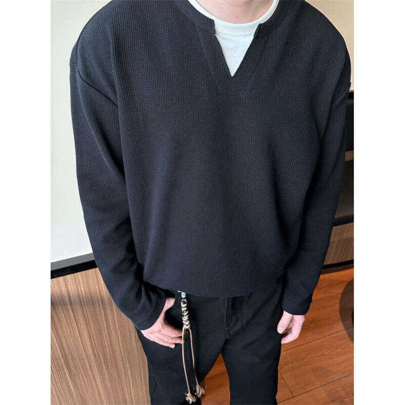 XZ809A/XS16/特P24/控48华夫格家俩件亨利领长T卫衣打底衫,男装卫衣,星座809A(原222-1)