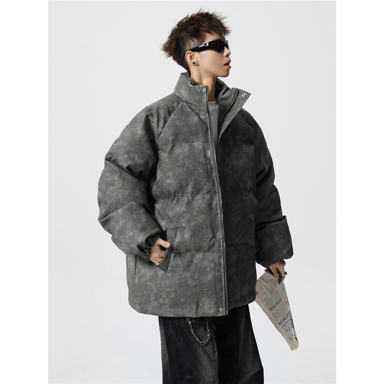 PU皮复古做旧钢印大码M-5XL棉衣男MY77096P130控198抖控228,男装棉衣,星座226-1