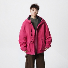 现货5W件冬季三防美式boxy解构连帽雪山冲锋衣棉衣男女棉服厚外套，男装夹克，电商A486