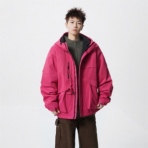 现货5W件冬季三防美式boxy解构连帽雪山冲锋衣棉衣男女棉服厚外套图片