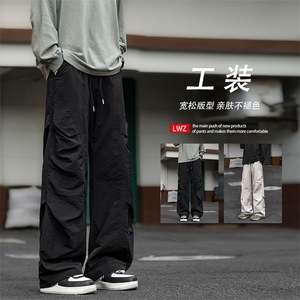 褶皱百搭休闲垂顺潮牌阔腿工装裤TP10-2249.9图片