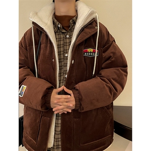 冬季男女假两件棉衣外套青少年加绒加厚休闲棉服8117-P140控价188图片