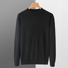 秋冬季男士精纺33羊毛小半高圆领简约休闲羊毛衫，男装羊毛衫，君贝羊绒