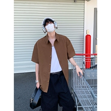 美式潮牌褶皱肌理短袖衬衫男百搭小众通勤衬衣DC2227-特价P30，男装T恤，电商A007