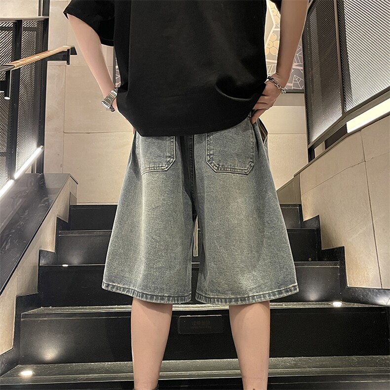 牛仔短裤宽松休闲潮流高街学生五分裤DK502P45,男装牛仔裤,电商D325