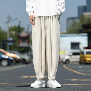 春季亚麻风新款现货日系原宿风新中式长裤ZK62-P70控98图片