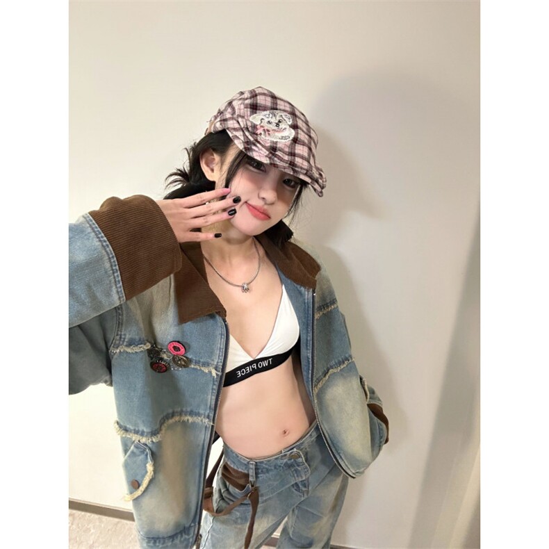 【有货】拼接牛仔外套男女款春秋设计感毛边夹克8086CC-P85,男装夹克,星座1007（原301D）