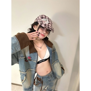 【有货】拼接牛仔外套男女款春秋设计感毛边夹克8086CC-P85图片