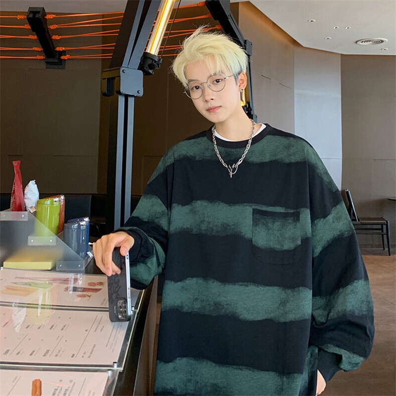 美式复古条纹印染设计感卫衣XZ225-3-WY07-P35控48，男装夹克，星座225-3