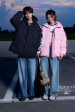 冬季潮流条纹五防立领加绒加厚棉衣情侣撞色棉服外套MY8899-p78，男装棉衣，星座610B-1