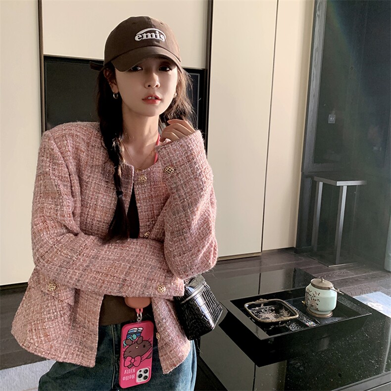 法式甜美高级感小香风外套女2025春秋季新款宽松显瘦气质短款上衣图片