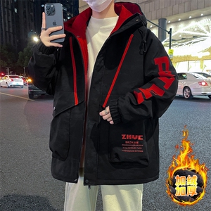 港风男式加绒加厚夹克男时尚潮流加绒棉衣男夹克外套MY1689-P83图片