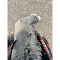 【有货】美式复古cleanfit牛仔裤男宽松直筒vibe风裤子820LL-P48，男装牛仔裤，星座1007（原301D）