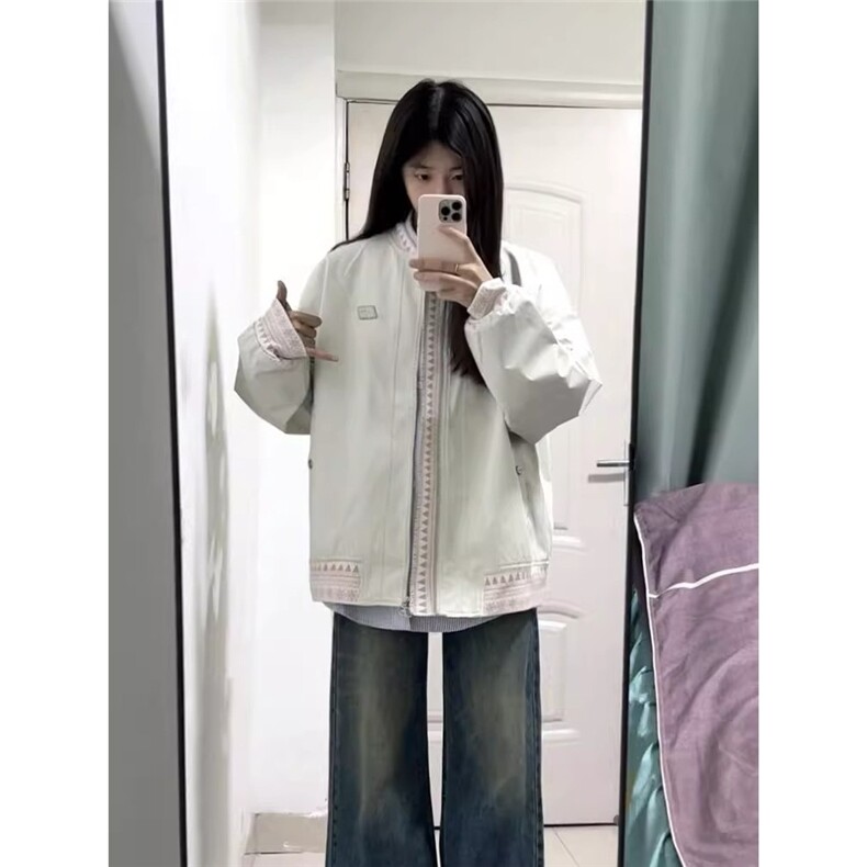美式复古民族风棒球服外套新款宽松休闲飞行员夹克513AJK2500P67,男装民族服装,星座513A