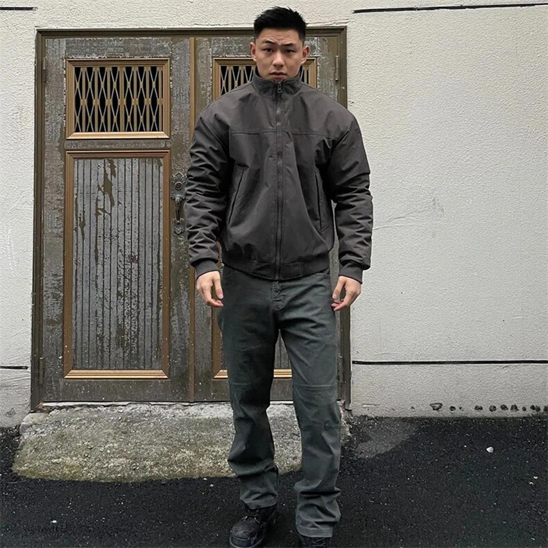 26春装新款美拉德立领飞行夹克boxy廓形休闲百搭外套上衣JK6500,男装夹克,电商A486-1