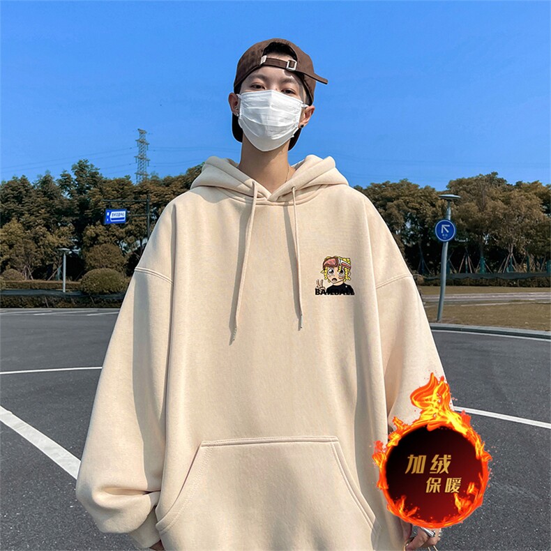 数据500克重磅秋冬美式加绒加厚卫衣外套Y128常规特P35绒P40,男装卫衣,电商A486