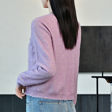 2024秋季新款长袖单排扣流苏带兜35%羊绒衫，女装羊绒衫，兴泰羊绒
