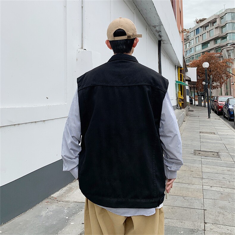 牛仔马甲男2025年秋季新款宽松无袖坎肩夹克工装外套MJ111-P50,男装夹克,星座1103-3
