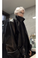 冬季美式简约短款皮衣夹克男生秋冬高级感厚款外套JK3652-特P78，男装夹克，电商B295