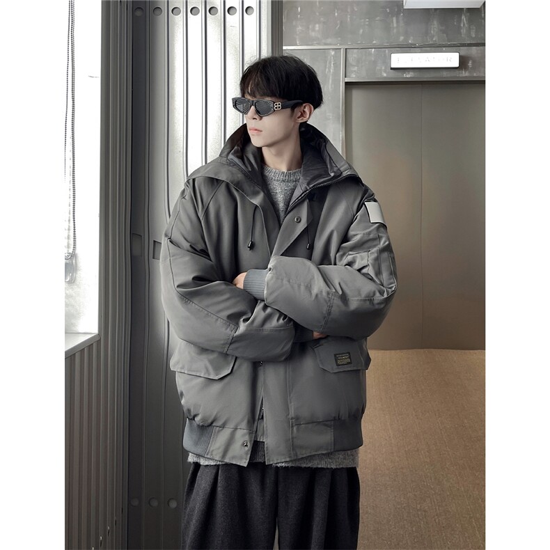 港风连帽可脱卸毛领工装棉衣男大码潮流棉衣男MY77917P138控198，男装棉衣，星座227-7