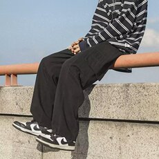 秋季日系宽松直筒阔腿裤ins潮牌高街拖地裤工装裤子男K4061-P48，男装休闲裤，星座512-2
