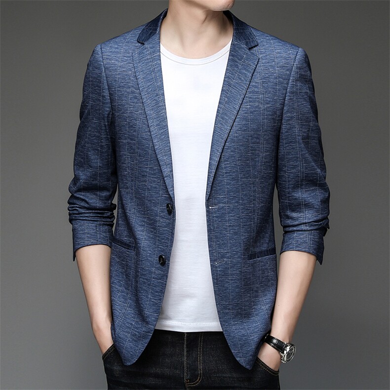 X5509钱塘2020-2春秋中年男士薄款西服休闲百搭西装外套货稳P142图片