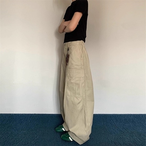LIFEASAM美式覆古多春秋季口袋直筒工装裤男女阔腿长裤休闲裤子潮图片