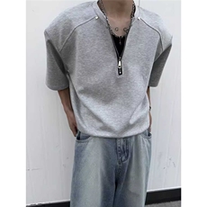 1506/QM230/P36美式潮牌短袖t恤男夏季百搭休闲半拉链半袖，男装T恤，星座1506