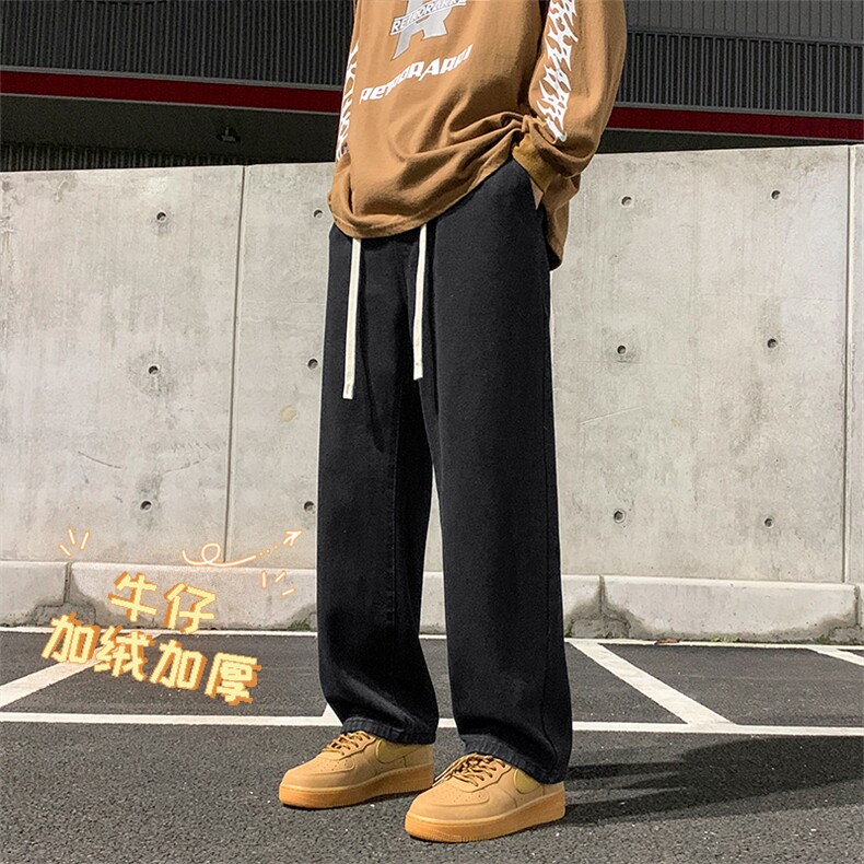 美式高街复古秋冬加绒宽松直筒潮牌休闲裤K823特批35-加绒特批45图片