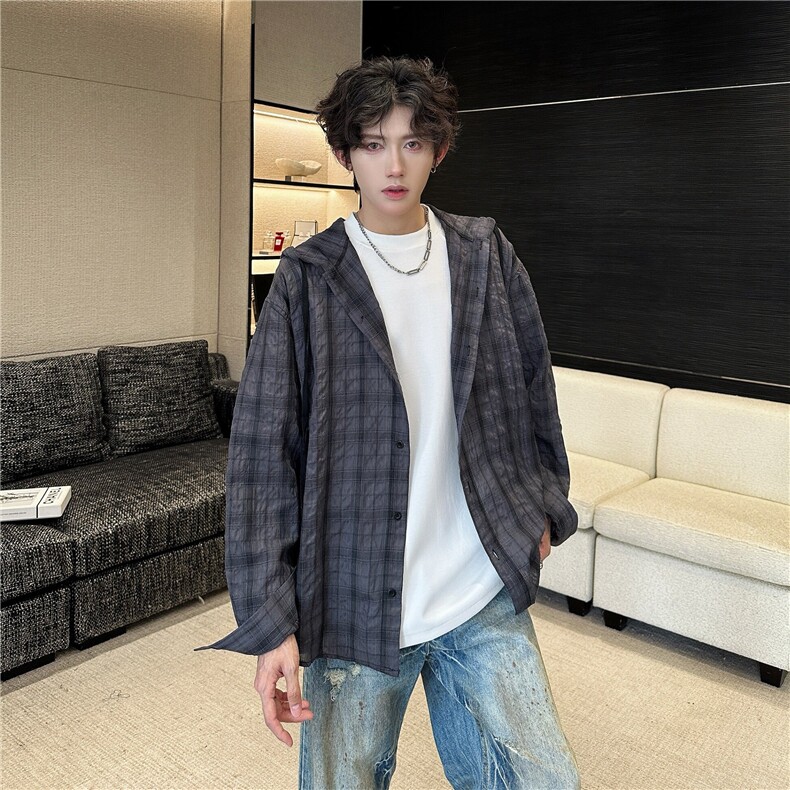 长袖衬衫日系港风ins宽松衬衣潮流百搭休闲外套-CS936-tP35,男装衬衫,星座1002-2