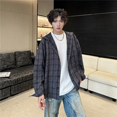长袖衬衫日系港风ins宽松衬衣潮流百搭休闲外套-CS936-tP35，男装衬衫，星座1002-2