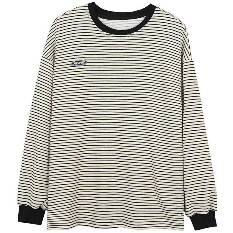 MN1031-P48条纹T恤打底衫女秋季新款圆领长袖卫衣女韩版上衣服,针织衫/毛衣,星座617A-2