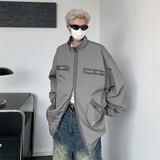 Wt650-P60美式街头立领双拉链夹克外套，男装夹克，星座1501-1