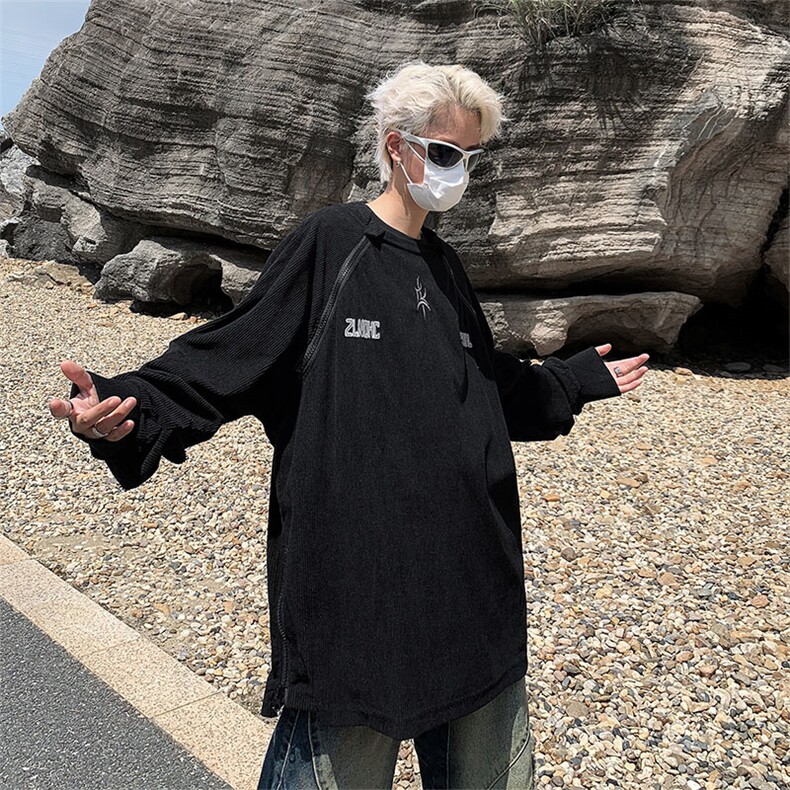 双拉链高街hiphop卫衣男潮设计感宽松痞帅美式休闲外套WY710-p52,男装卫衣,星座1008