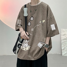 风复古亚麻短袖男棉麻t恤男半袖ZT71115-P35，男装T恤，电商A040