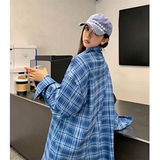 港风衬衫设计感耐磨格子衬衫休闲百搭MD-H506-特批43控69，男装衬衫，星座717