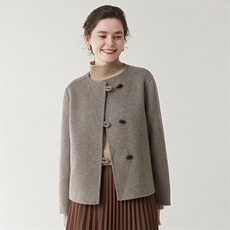 双面呢羊毛大衣女短款2025秋冬新品宽松高级感毛呢外套，女装双面呢大衣，优远毛呢大衣