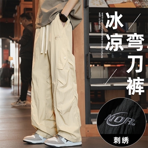 夏季新款卫裤男高街潮ins潮牌直筒休闲长裤潮流韩版AK0615-P45图片