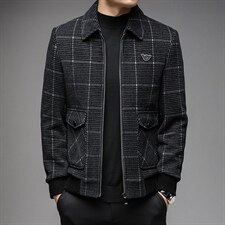 新款夹克男士商务休闲宽松男装时尚潮流百搭纯色上衣免烫帅气外套，男装夹克，电商B212（原钱塘6029）