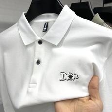 夏季新款男士短袖丝光棉POLO杉高档轻商务翻领百搭中年爸爸装，男装T恤，电商B212（原钱塘6029）