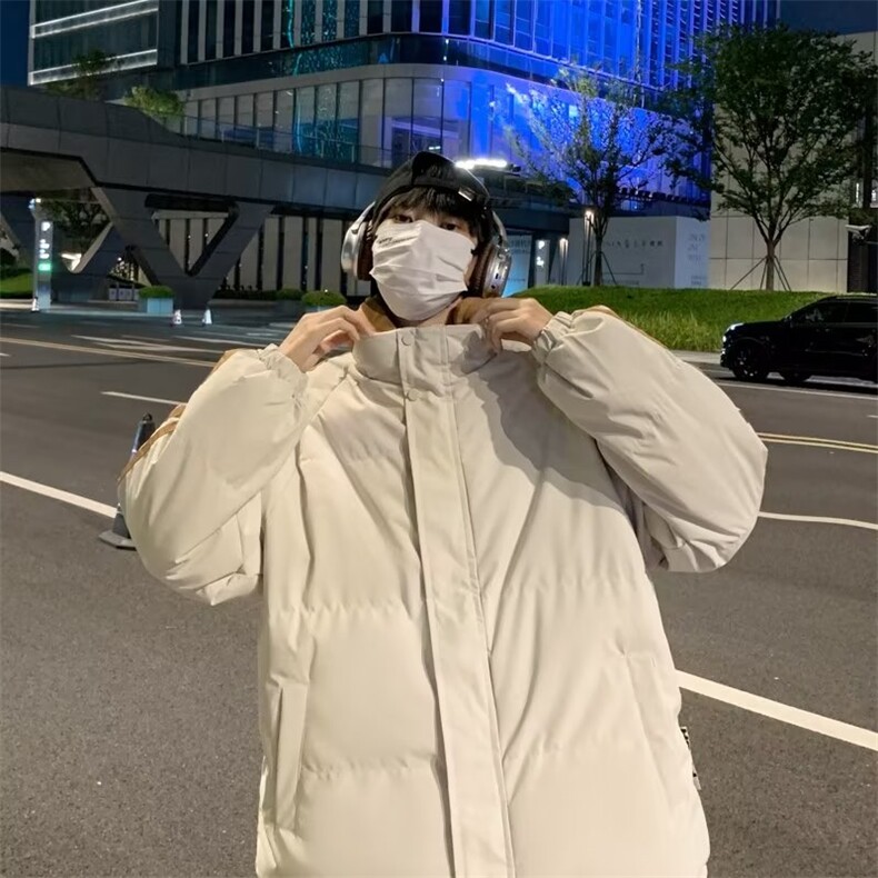 港风青年宽松假两件面包服宽松加厚保暖男外套冬季新款M009-P85,男装棉衣,星座1008