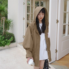 【现货】23春百搭廓形休闲学院风连帽派克外套251-606-P145-K198，女装风衣，浙宝189