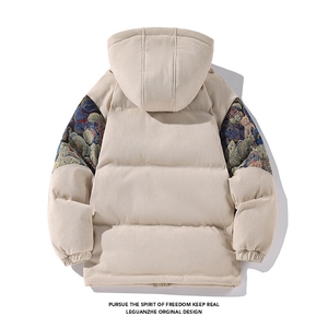 2024 冬季新款 港风白底大码绣花小熊棉衣M-5X HM23927-特P105图片