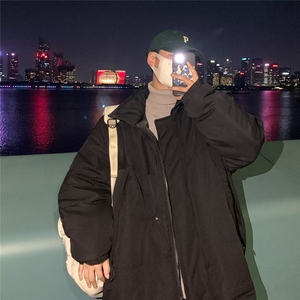 F563P78日系复古棉衣男立领外套秋冬装高街潮牌简约宽松工图片