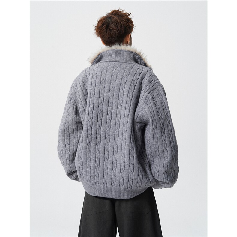 现货高品质可供得物座山雕立领针织毛衣外套310A-2ZSD2506P198,男装针织衫/毛衣,星座310A-2