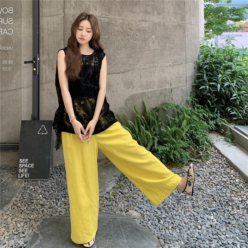 【新品】镂空上衣+阔腿裤撞色套装2C213-2503-P160-K228,女装套装/套裙,2C213