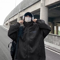 麂皮绒美式复古外套男秋冬潮牌痞帅夹克日系高街上衣W6150-P62，男装夹克，星座412-2