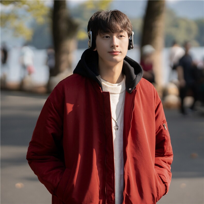 1506-1/MA2381/P36红色本命年棉衣宽松百搭休闲款式男女情侣潮牌,男装棉衣,星座1506-1