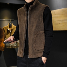 秋冬季高品质颗粒绒马甲皮毛一体双面穿马甲XZ310B-3-M87-P73，男装背心/马甲，星座310B-3