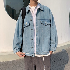 美式复古牛仔外套秋季韩版潮流宽松休闲运动工装夹克男W1147-P55，男装夹克，星座512-2